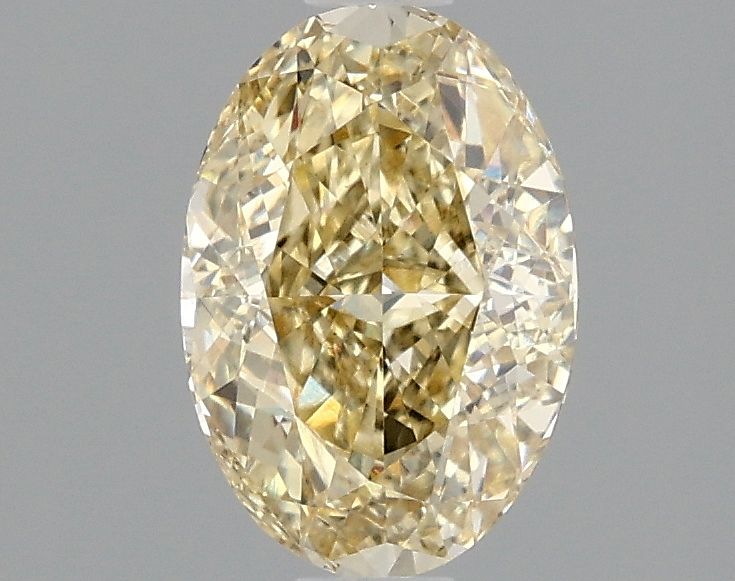 Lab-Grown Oval Diamond - 1.54 Carats, Fancy Yellow Color, VVS2 Clarity - Certified by IGI - Report Number: LG663405773