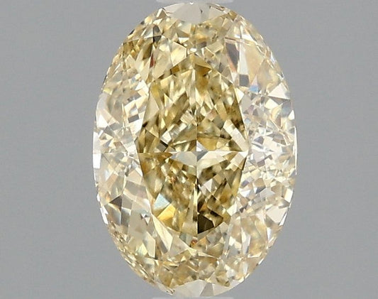Lab-Grown Oval Diamond - 1.54 Carats, Fancy Yellow Color, VVS2 Clarity - Certified by IGI - Report Number: LG663405773