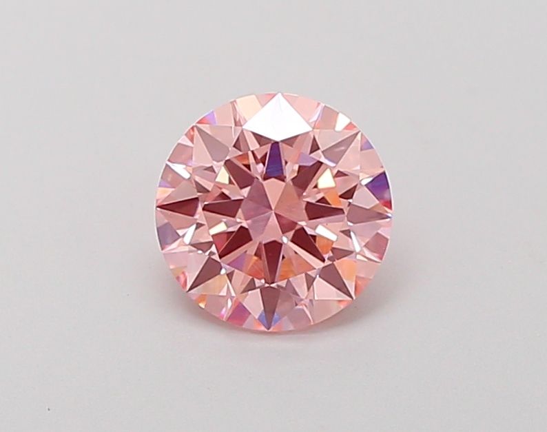 Lab-Grown Round Diamond - 1.01 Carats, Fancy Intense Pink Color, VVS2 Clarity - Certified by IGI - Report Number: LG655435642