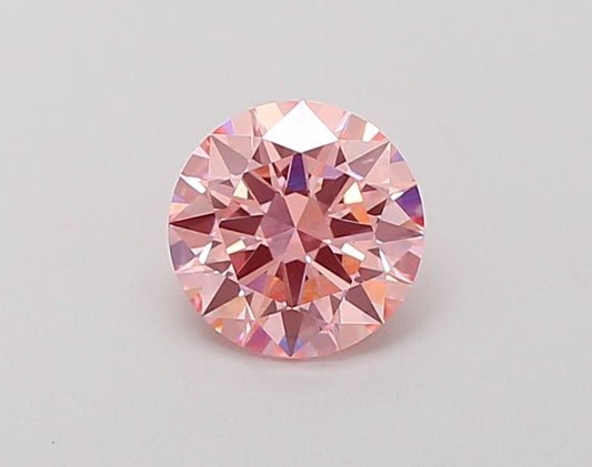 Lab-Grown Round Diamond - 1.01 Carats, Fancy Intense Pink Color, VVS2 Clarity - Certified by IGI - Report Number: LG655435642