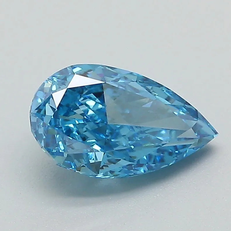 1.42ct Pear Lab Grown Diamond (Colour Fancy Vivid Blue, Clarity VVS2, IGI Certified)