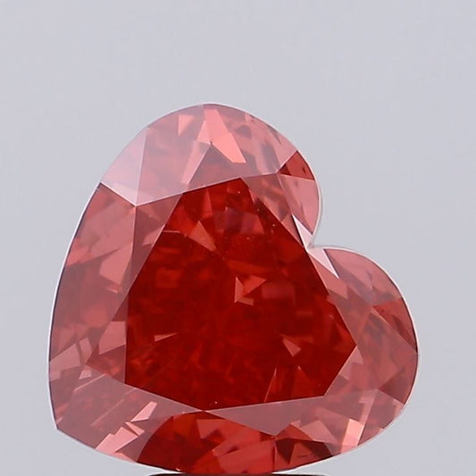Lab-Grown Heart Diamond - 5.1 Carats, Fancy Vivid Red Color, VS1 Clarity - Certified by IGI - Report Number: LG650486229