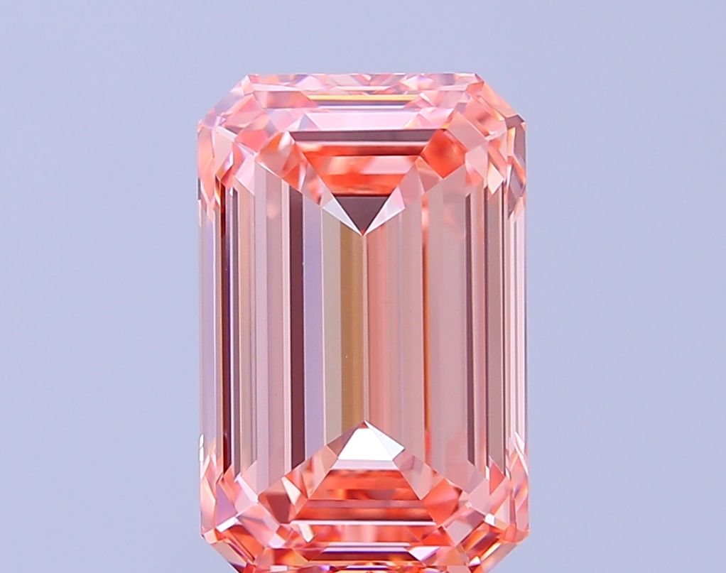 Lab-Grown Emerald Diamond - 6.1 Carats, Fancy Intense Pink Color, VVS2 Clarity - Certified by IGI - Report Number: LG678564495