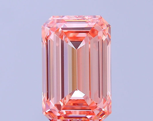 Lab-Grown Emerald Diamond - 6.1 Carats, Fancy Intense Pink Color, VVS2 Clarity - Certified by IGI - Report Number: LG678564495