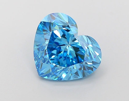 Lab-Grown Heart Diamond - 5.05 Carats, Fancy Vivid Blue Color, VS1 Clarity - Certified by IGI - Report Number: LG683579916