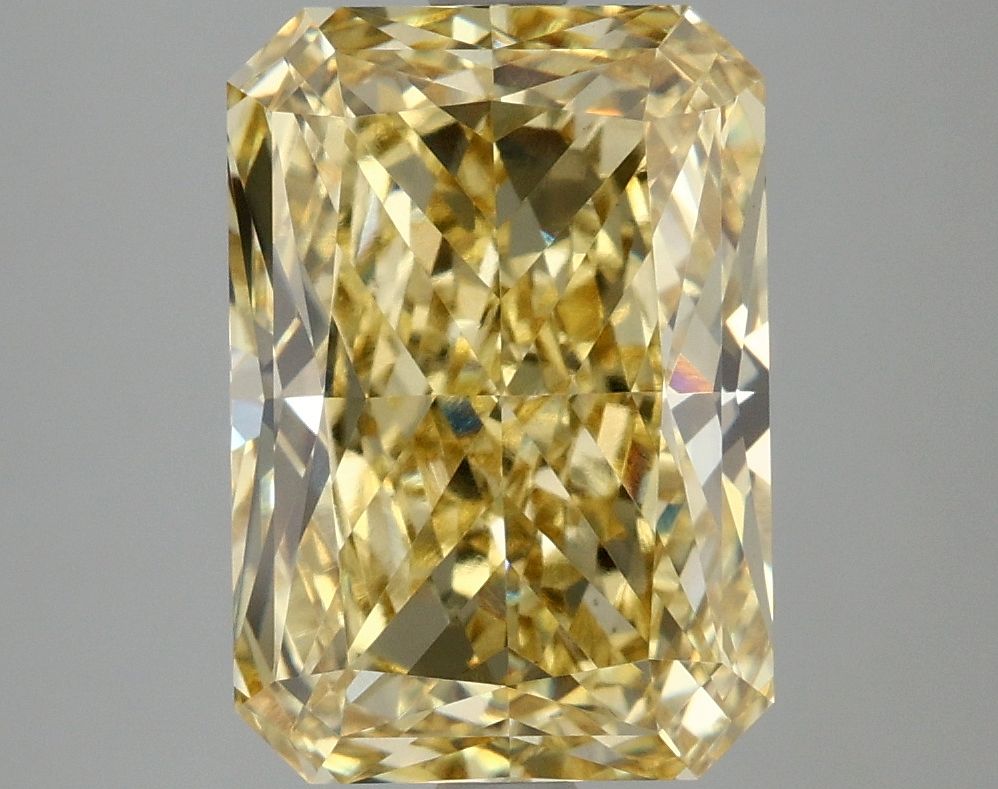 Lab-Grown Radiant Diamond - 4.66 Carats, Fancy Vivid Yellow Color, VS1 Clarity - Certified by IGI - Report Number: LG666422840