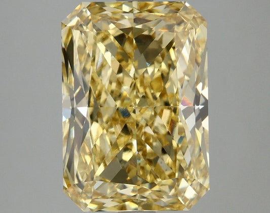 Lab-Grown Radiant Diamond - 4.66 Carats, Fancy Vivid Yellow Color, VS1 Clarity - Certified by IGI - Report Number: LG666422840