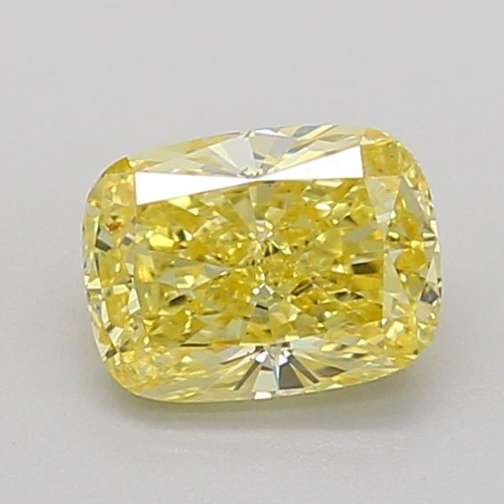 Lab-Grown Cushion Diamond - 1.15 Carats, Fancy Vivid Yellow Color, VS1 Clarity - Certified by IGI - Report Number: LG670459229