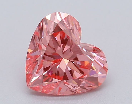 Lab-Grown Heart Diamond - 1.02 Carats, Fancy Vivid Pink Color, VS1 Clarity - Certified by IGI - Report Number: LG615366973