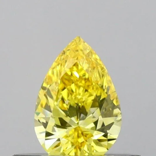 0.32ct Pear Lab Grown Diamond (Colour Fancy Vivid Yellow, Clarity VVS2, IGI Certified)