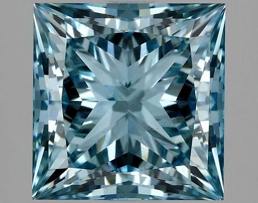 Lab-Grown Princess Diamond - 2.88 Carats, Fancy Vivid Blue Color, SI1 Clarity - Certified by IGI - Report Number: LG634425268
