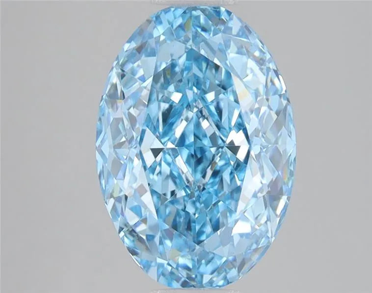 3.04ct Oval Lab Grown Diamond (Colour Fancy Vivid Blue, Clarity VS1, IGI Certified)