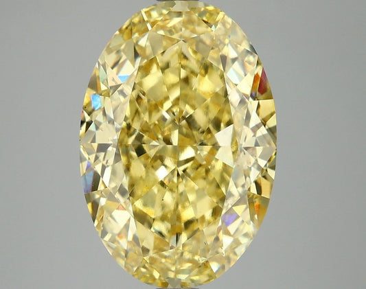 Lab-Grown Oval Diamond - 7.19 Carats, Fancy Vivid Yellow Color, VS2 Clarity - Certified by IGI - Report Number: LG674521368