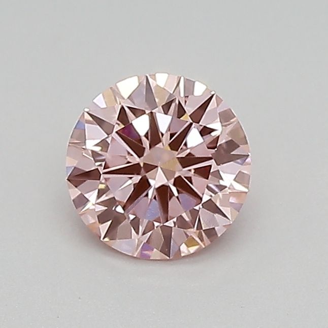 Lab-Grown Round Diamond - 0.5 Carats, Fancy Vivid Pink Color, VVS2 Clarity - Certified by IGI - Report Number: LG669450702
