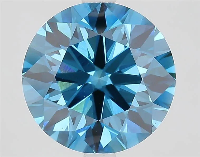 3.87ct Round Lab Grown Diamond (Colour Fancy Vivid Blue, Clarity VS1, Cut ID, IGI Certified)