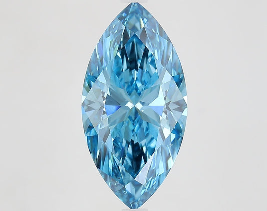 Lab-Grown Marquise Diamond - 4.01 Carats, Fancy Vivid Blue Color, VS2 Clarity - Certified by IGI - Report Number: LG656496777
