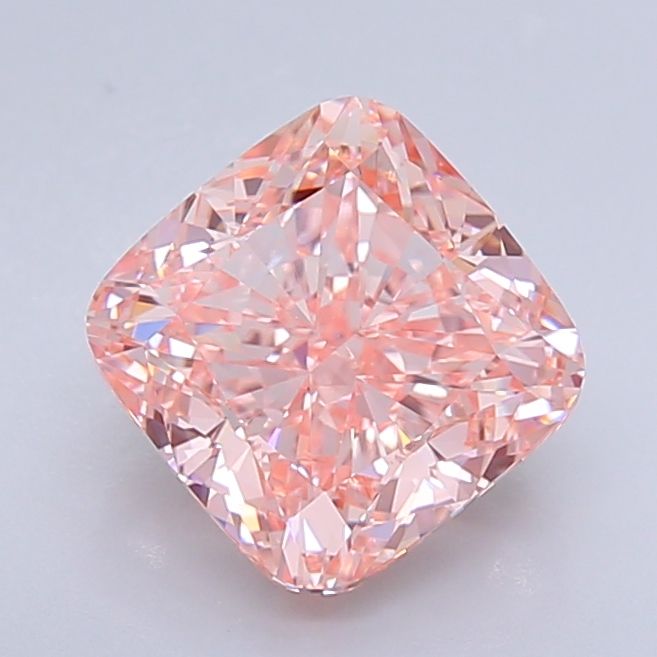 Lab-Grown Cushion Diamond - 4.07 Carats, Fancy Vivid Pink Color, VVS2 Clarity - Certified by IGI - Report Number: LG640407275