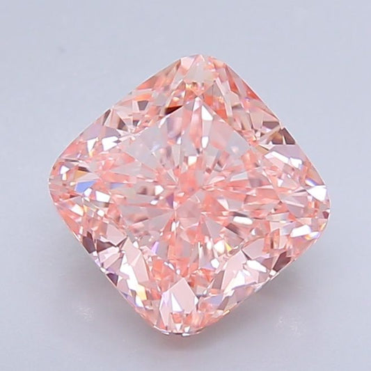 Lab-Grown Cushion Diamond - 4.07 Carats, Fancy Vivid Pink Color, VVS2 Clarity - Certified by IGI - Report Number: LG640407275