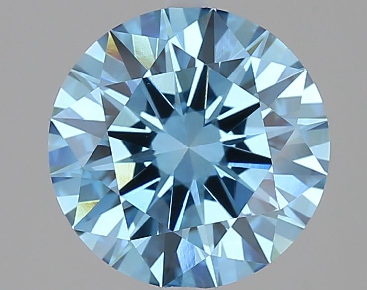 Lab-Grown Round Diamond - 3.0 Carats, Fancy Vivid Blue Color, VS1 Clarity - Certified by IGI - Report Number: LG681532015
