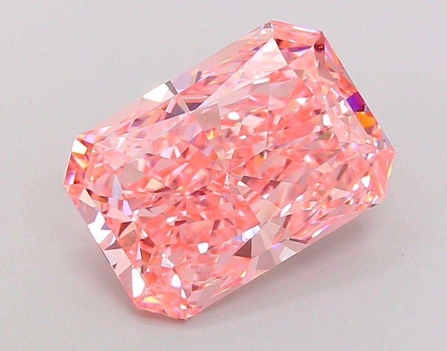 Lab-Grown Radiant Diamond - 8.01 Carats, Fancy Vivid Pink Color, VS1 Clarity - Certified by IGI - Report Number: LG683581449