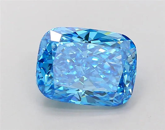 4.08ct Cushion brilliant Lab Grown Diamond (Colour Fancy Vivid Blue, Clarity VS1, IGI Certified)