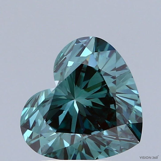 Lab-Grown Heart Diamond - 2.08 Carats, Fancy Deep Green Color, VS1 Clarity - Certified by IGI - Report Number: LG683539601