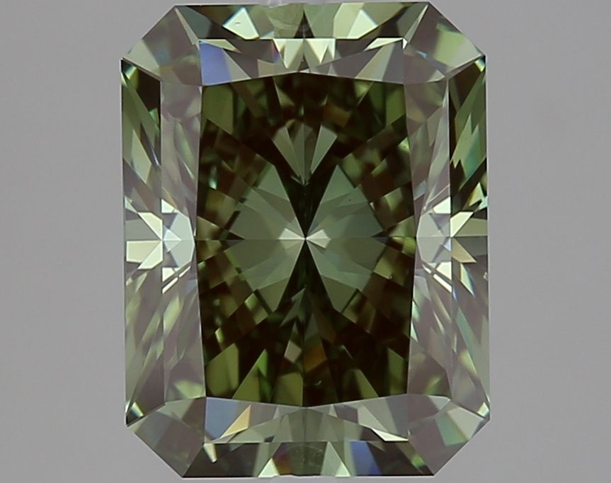 Lab-Grown Radiant Diamond - 3.01 Carats, Fancy Intense Green Color, VS1 Clarity - Certified by IGI - Report Number: LG617478987