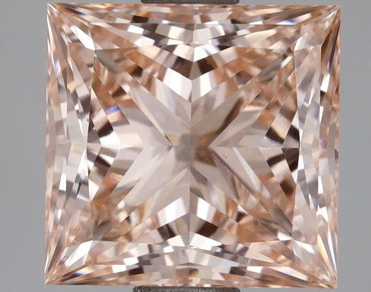 Lab-Grown Princess Diamond - 3.01 Carats, Fancy Intense Pink Color, VS1 Clarity - Certified by IGI - Report Number: LG691553446