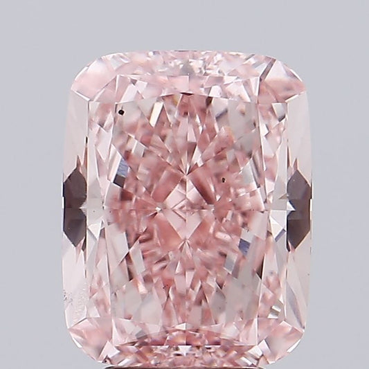 Lab-Grown Cushion Diamond - 4.1 Carats, Fancy Vivid Pink Color, VS2 Clarity - Certified by IGI - Report Number: LG593368964