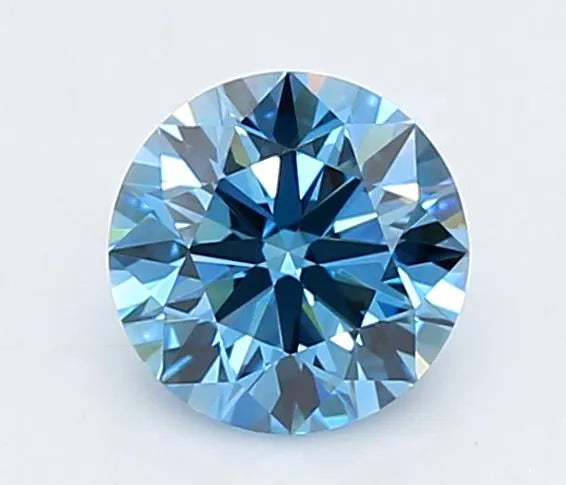0.93ct Round Lab Grown Diamond (Colour Fancy Vivid Blue, Clarity VVS1, Cut ID, IGI Certified)