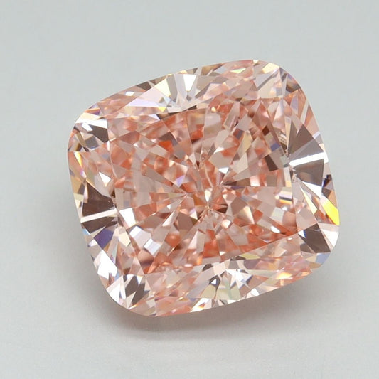 Lab-Grown Cushion Diamond - 4.55 Carats, Fancy Vivid Pink Color, VVS2 Clarity - Certified by IGI - Report Number: LG553217464