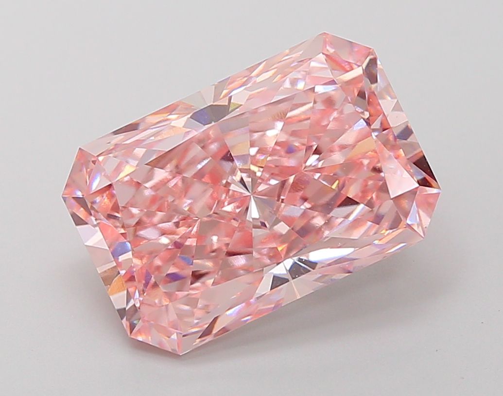 Lab-Grown Radiant Diamond - 6.49 Carats, Fancy Intense Pink Color, VVS2 Clarity - Certified by IGI - Report Number: LG662474232