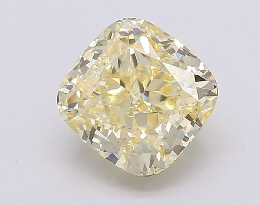 Lab-Grown Cushion Diamond - 2.52 Carats, Fancy Intense Yellow Color, VS2 Clarity - Certified by IGI - Report Number: LG607396498