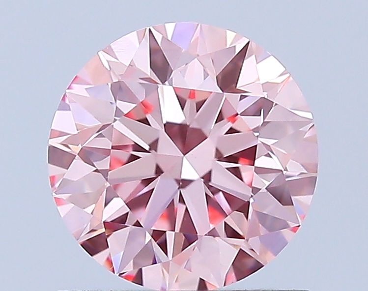Lab-Grown Round Diamond - 1.0 Carats, Fancy Vivid Pink Color, VVS2 Clarity - Certified by IGI - Report Number: LG653451009