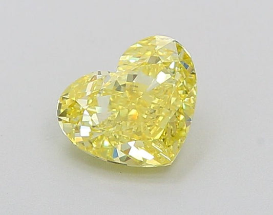 Lab-Grown Heart Diamond - 1.01 Carats, Fancy Vivid Yellow Color, VVS1 Clarity - Certified by IGI - Report Number: LG639430086