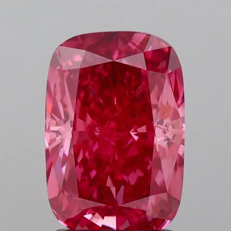 3,05 ct Kissenmodifizierter, im Labor gezüchteter Diamant (Farbe: Fancy Vivid Pink, Reinheit: VVS2, IGI-zertifiziert)
