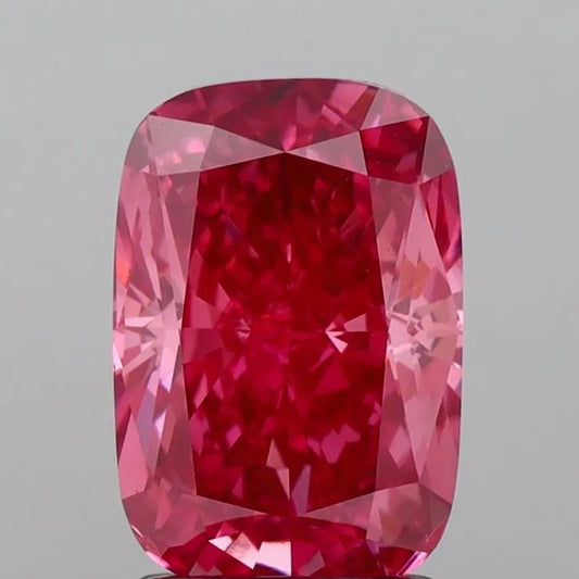 3,05 ct Kissenmodifizierter, im Labor gezüchteter Diamant (Farbe: Fancy Vivid Pink, Reinheit: VVS2, IGI-zertifiziert)