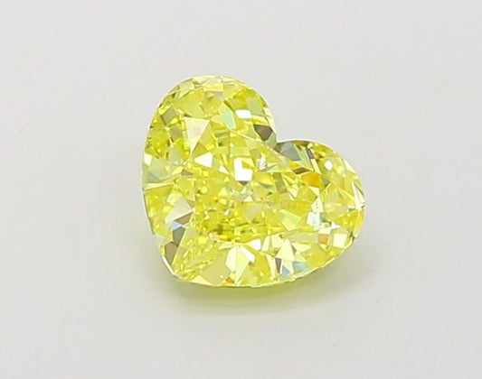 Lab-Grown Heart Diamond - 1.0 Carats, Fancy Vivid Yellow Color, VS1 Clarity - Certified by IGI - Report Number: LG660440344