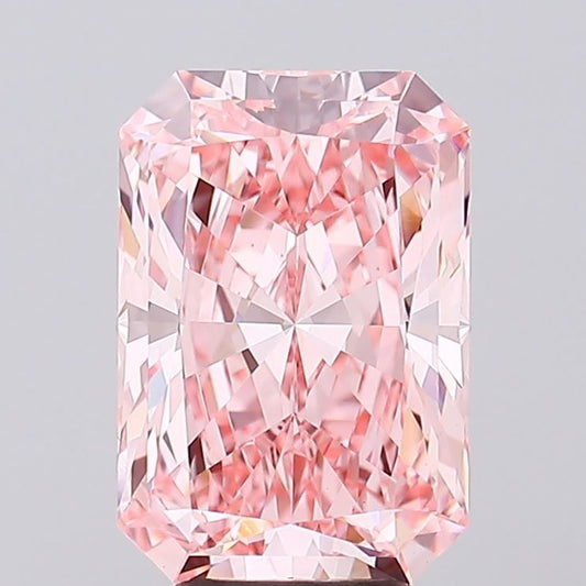 Lab-Grown Radiant Diamond - 5.07 Carats, Fancy Vivid Pink Color, VS1 Clarity - Certified by IGI - Report Number: LG687586822