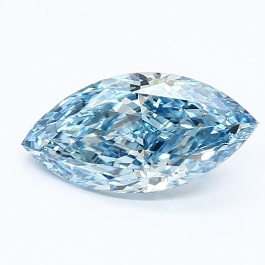 Lab-Grown Marquise Diamond - 1.43 Carats, Fancy Vivid Blue Color, VS1 Clarity - Certified by IGI - Report Number: LG640483949