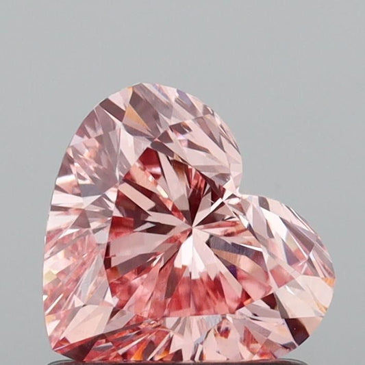 Lab-Grown Heart Diamond - 1.01 Carats, Fancy Intense Pink Color, VS2 Clarity - Certified by IGI - Report Number: LG636494809