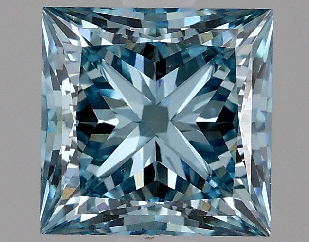 Lab-Grown Princess Diamond - 2.18 Carats, Fancy Vivid Blue Color, VS2 Clarity - Certified by IGI - Report Number: LG634426746