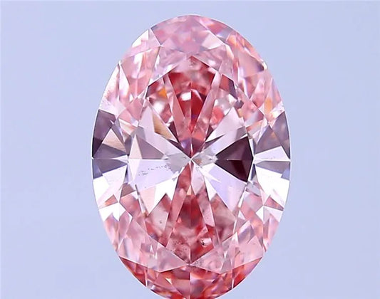 3,21 ct ovaler, im Labor gezüchteter Diamant (Farbe: Fancy Vivid Pink, Reinheit: VS2, IGI-zertifiziert)