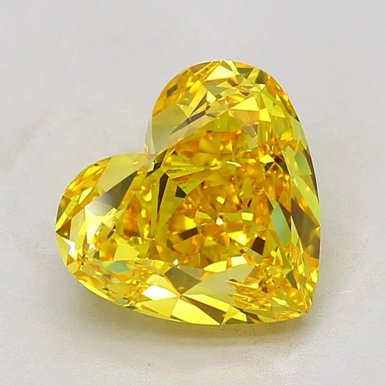 7.46ct Heart Lab Grown Diamond (Colour Fancy Vivid Yellow, Clarity VVS2, IGI Certified)