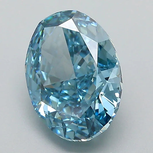 3.21ct Oval Lab Grown Diamond (Colour Fancy Vivid Blue, Clarity VS1, IGI Certified)