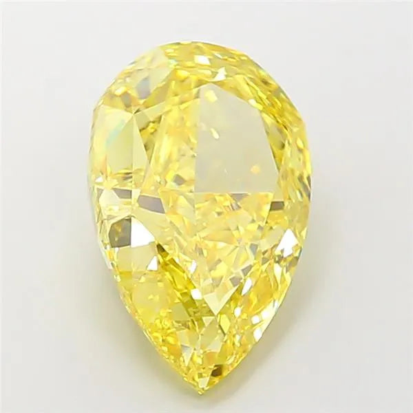 7.08ct Pear Lab Grown Diamond (Colour Fancy Vivid Yellow, Clarity VVS2, IGI Certified)