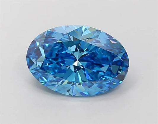 2.51ct Oval Lab Grown Diamond (Colour Fancy Vivid Blue, Clarity VS1, IGI Certified)