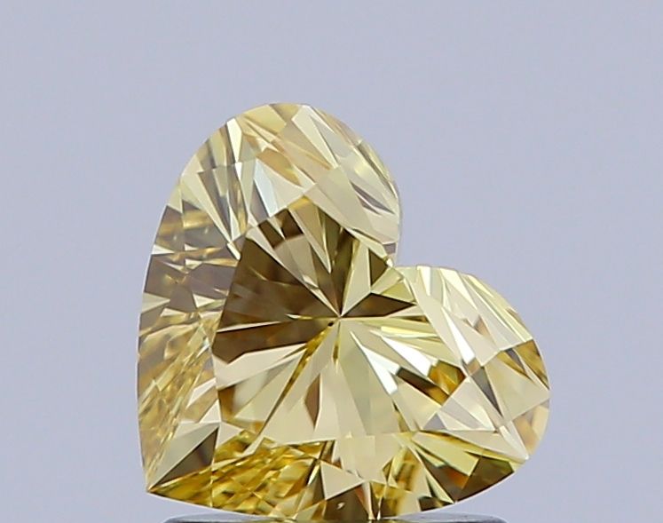 Lab-Grown Heart Diamond - 1.11 Carats, Fancy Intense Yellow Color, VS1 Clarity - Certified by IGI - Report Number: LG641485338
