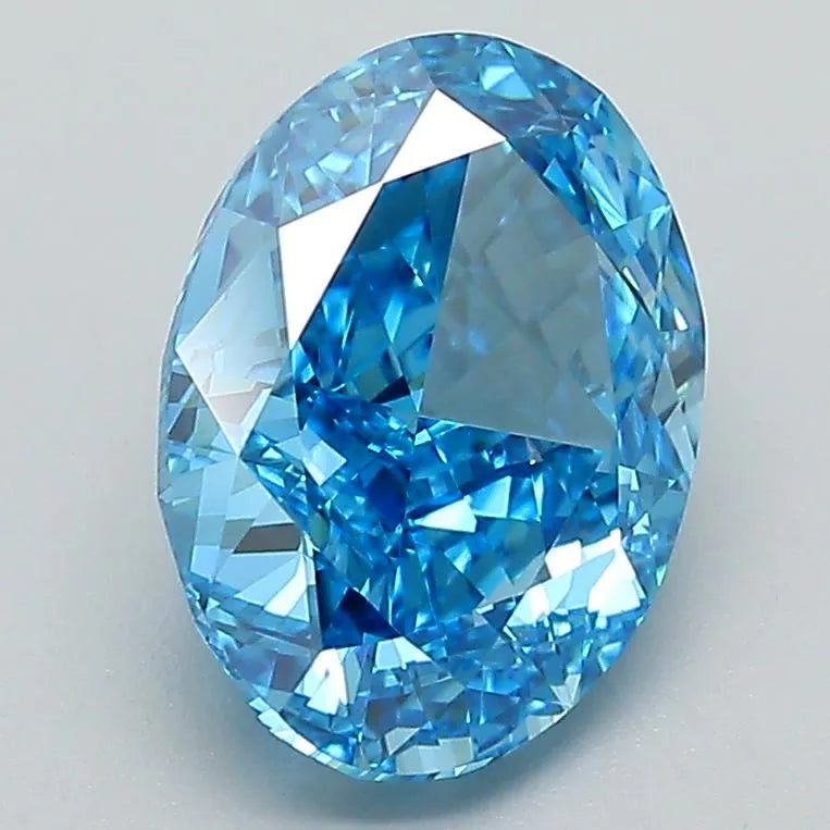 2.51ct Oval Lab Grown Diamond (Colour Fancy Vivid Blue, Clarity VVS2, IGI Certified)