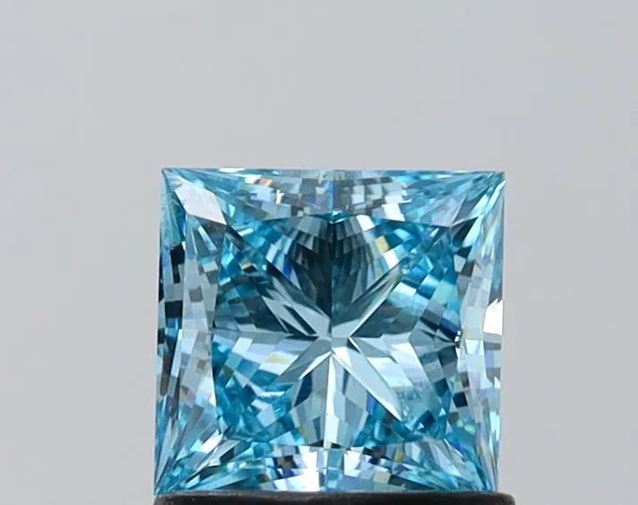Diamant Princesse de 1,00 ct (couleur bleu intense fantaisie, pureté VS1, certifié IGI)